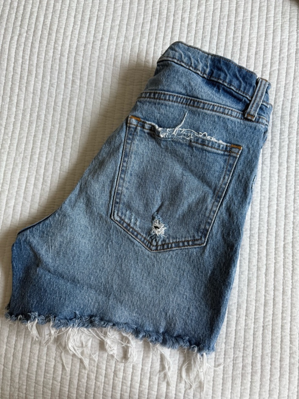 Abercrombie & Fitch Light Blue Distressed Denim Cutoff Shorts